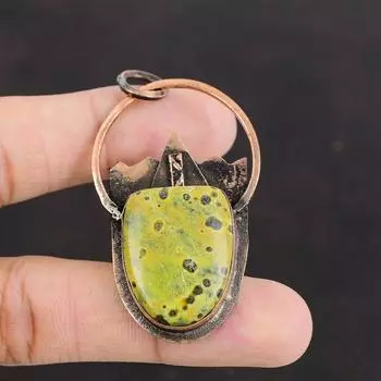 Подвеска из стихтита, медная подвеска, высококачественный драгоценный камень, подвеска ручной работы, ювелирное украшение, кулон для подарка, женская подвеска, медное ювелирное украшение, подарок для мамы