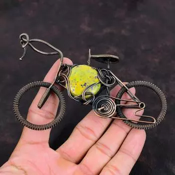 Подвеска из стихтита, подвеска ручной работы из медной проволоки, ювелирные изделия из цикла, подвеска из проволоки, ювелирные изделия из драгоценных камней, подвеска из меди, подарки на годовщину