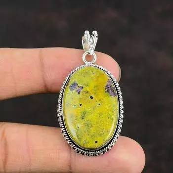 Подвеска из стихтита, серебряная подвеска 925 пробы, ювелирное украшение ручной работы, подвеска из драгоценного камня, красивые ювелирные изделия из стихтита, подарки для мамы, абсолютно новый кулон