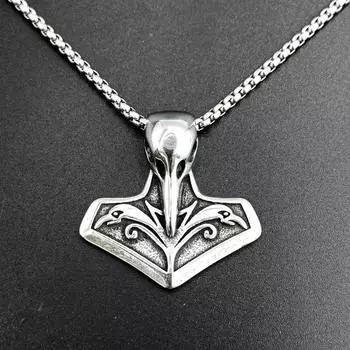 Подвеска из титановой стали, скандинавская мифология, ожерелье с черепом динозавра викингов, подвеска в стиле ретро-панк