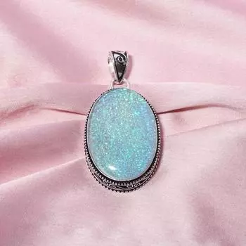 Подвеска из тройного огненного опала с серебряной цепочкой, подвеска из стерлингового серебра 925 пробы