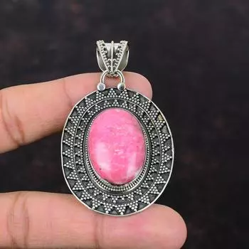 Подвеска из тулита, оригинальный драгоценный камень, модные украшения, подвеска из стерлингового серебра 925 пробы, винтажная подвеска ручной работы, подарок на день матери, ювелирные изделия с камнем по рождению