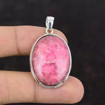 Подвеска из тулита, подвеска из настоящего драгоценного камня, подвеска из стерлингового серебра 925 пробы, серебряные украшения из тулита, подвеска ручной работы, подарок для друга, эффектная подвеска