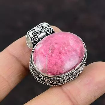 Подвеска из тулита, ювелирные изделия ручной работы, подвеска из стерлингового серебра 925 пробы, ювелирные изделия из тулита, винтажная подвеска, подарок для женщин, подвеска из драгоценного камня высшего качества