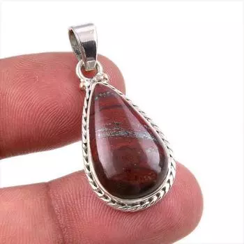 Подвеска из твердого серебра 925 пробы ручной работы с натуральным железным драгоценным камнем Тигровый глаз 1,50 дюйма k9r92