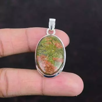 Подвеска из унакита, подвеска ручной работы, подвеска из натурального драгоценного камня, подвеска из стерлингового серебра 925 пробы, потрясающие ювелирные изделия из унакита, стильная подвеска, подарки для нее