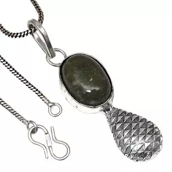 Подвеска из унакитового яшмового камня ручной работы ко Дню святого Валентина, серебряное украшение 2 дюйма