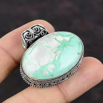 Подвеска из варисцита с драгоценным камнем, подвеска из стерлингового серебра 925 пробы, новый кулон ручной работы, винтажные ювелирные изделия, подвеска с камнем по случаю рождения, подарок для матери