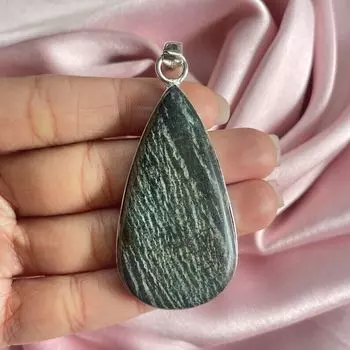 Подвеска из зеленого швейцарского опала с серебряным ожерельем-цепочкой из стерлингового серебра 925 пробы