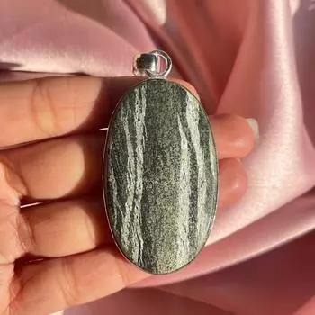 Подвеска из зеленого швейцарского опала с серебряным ожерельем-цепочкой из стерлингового серебра 925 пробы