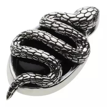 Подвеска из змеиного камня, оникс, гранат fp0330 [Figmart] [Серебряный аксессуар]