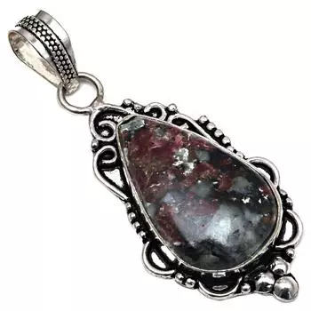 Подвеска Эвдиалит Яшма Драгоценный Камень Подарок Для Нее Серебряные Украшения 2.25