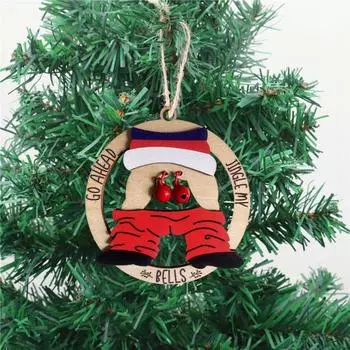 Подвеска Jingle My Bells, рождественское украшение, подарок Санты, обмен подарками, подарочный пакет, деревянная новогодняя подвеска