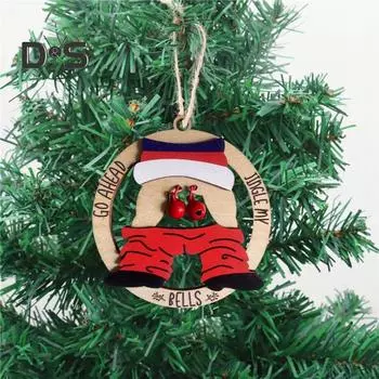 Подвеска Jingle My Bells, рождественское украшение, подарок Санты, обмен подарками, подарочный пакет, деревянная новогодняя подвеска A