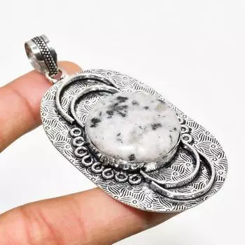 Подвеска K2 с синим азуритом ручной работы, посеребренная 925 проба, 2,84 дюйма 2.84 белый