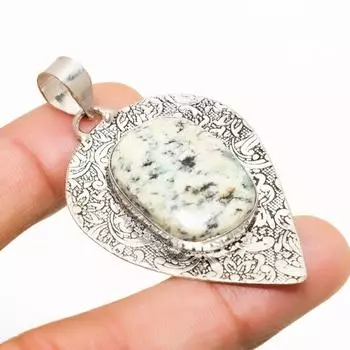 Подвеска K2 с синим азуритом ручной работы, посеребренная 925 проба, 2,08 дюйма 2.08 белый