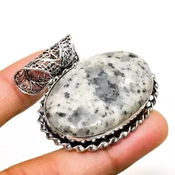 Подвеска K2 с синим азуритом ручной работы, посеребренная 925 проба, 1,51 дюйма 1.51 белый