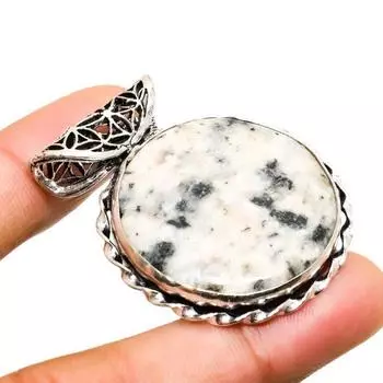 Подвеска K2 с синим азуритом ручной работы, посеребренная 925 проба, 1,51 дюйма 1.51 белый