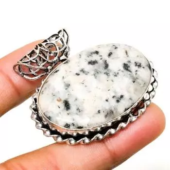 Подвеска K2 с синим азуритом ручной работы, посеребренная 925 проба, 1,51 дюйма 1.51 белый