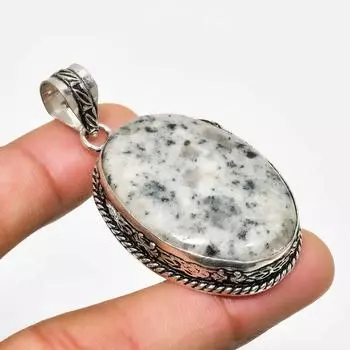 Подвеска K2 с синим азуритом ручной работы, посеребренная 925 проба, 2,08 дюйма 2.08 белый