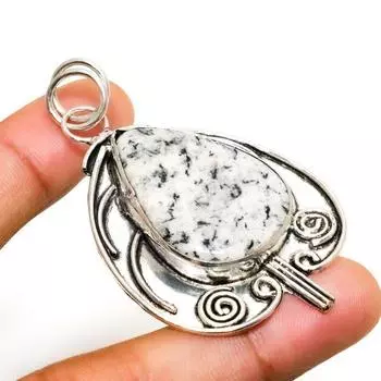 Подвеска K2 с синим азуритом ручной работы, посеребренная 925 проба, 2,27 дюйма 2.27 белый