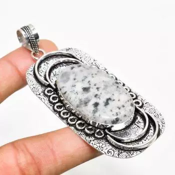 Подвеска K2 с синим азуритом ручной работы, посеребренная 925 проба, 2,84 дюйма 2.84 белый