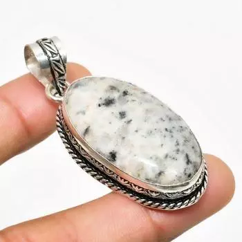 Подвеска K2 с синим азуритом ручной работы, посеребренная 925 проба, 2,08 дюйма 2.08 белый