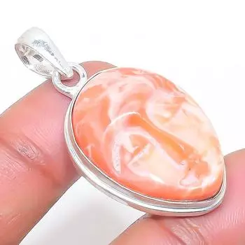 Подвеска-камея ручной работы из стерлингового серебра 925 пробы 1,65 дюйма P0z61