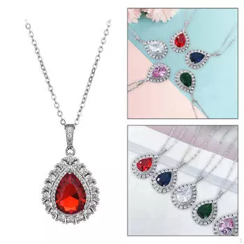 Подвеска-капелька с подвеской в виде капли, цепочка для подарка, фотореквизит, помолвка красный