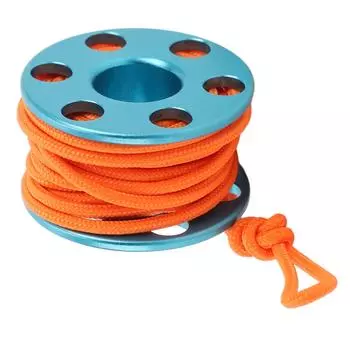 Подвеска-катушка для подводного плавания с аквалангом из алюминиевого сплава с мини-катушкой для пальца и светящимся в темноте нейлоном синий