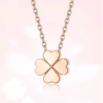 Подвеска «Клевер удачи» из 18-каратного золота, желтое золото 750 пробы, желтая цепочка Ins Simple Style Clavicle