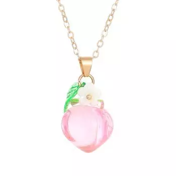 Подвеска Клубника/Персик Простое ожерелье Текстура сплава Ювелирное изделие для свиданий для музыкальных фестивалей и показов мод 2