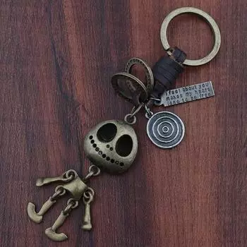 Подвеска-ключ в стиле ретро с черепом, аксессуары, декоративный мини-брелок для сумочки