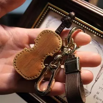 Подвеска-ключ в виде скрипки, 3D искусственная кожа, коллекционный брелок, подвеска, высококачественный материал, изысканный дизайн, идеальный подарок для любителей музыки A