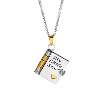 Подвеска-книга Ожерелье Моя маленькая звезда Ожерелье-книга Мини-книга с 6 страницами Ожерелье Ювелирное украшение любви Подарок на день рождения выпускной для дочери C