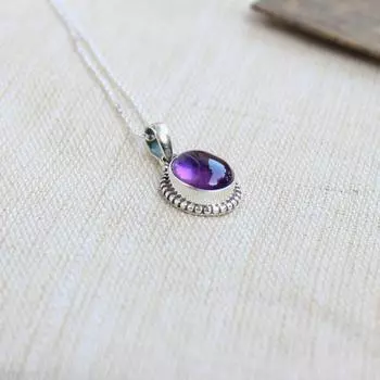Подвеска ко Дню Святого Валентина из стерлингового серебра 925 пробы с прекрасным африканским аметистом 14.05mm-16.51mm фиолетовый