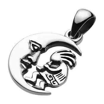 Подвеска Kokopelli Crescent Moon Silver p0770 [Cenote] [925 Accessories]