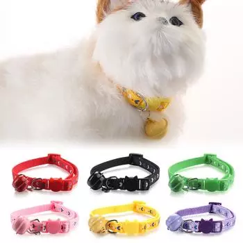 Подвеска-колокольчик для щенка, аксессуары для кошек, ошейник для собак, ошейник с сердечком, ожерелье с котенком