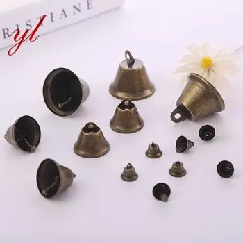 Подвеска-колокольчик из бронзы в стиле ретро для самостоятельного украшения праздников 6MM mini decoration silent бронзовый