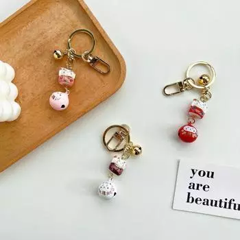 Подвеска-колокольчик, мультяшный брелок, брелок для рюкзака, брелок в виде счастливой кошки, брелок Maneki Neko для женщин красный