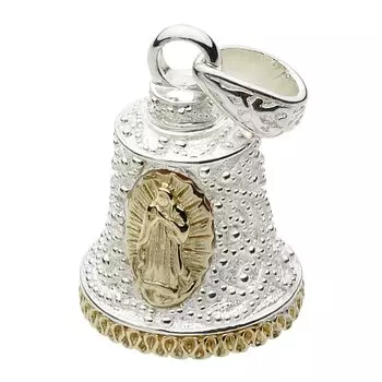 Подвеска-колокольчик с медальоном Девы Марии fp0519 [Figmart] [Серебряный аксессуар]