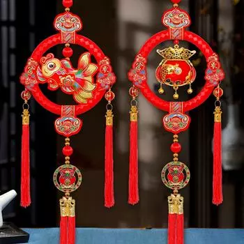 Подвеска-колокольчик в виде рыбки кои: Новогоднее благословение, талисман в виде денежного мешка, праздничный декор для дома