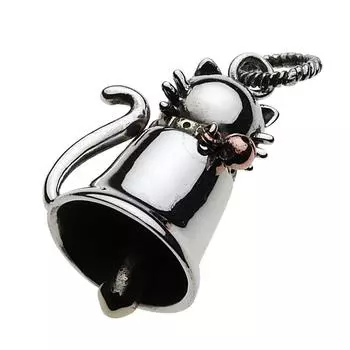 Подвеска-колокольчик в виде силуэта кошки, серебро p0638 [Cenote] [925 Аксессуары]