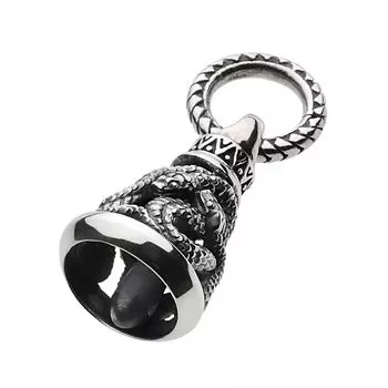 Подвеска-колокольчик в виде змеи fp0454 [Figmart] [Серебряный аксессуар]