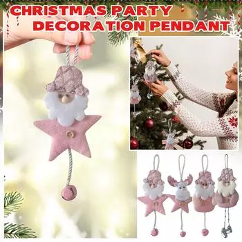 Подвеска-колокольчик в виде звезды оленя Клауса, украшение для праздника One Size
