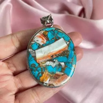 Подвеска «Колючая устрица» с серебряным ожерельем-цепочкой Подвеска из стерлингового серебра 925 пробы