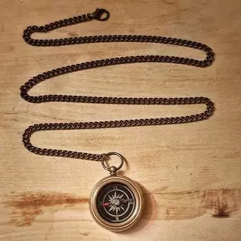 Подвеска Компас Стильное Латунное Ожерелье