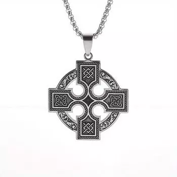 Подвеска-крест из нержавеющей стали с ирландским символом