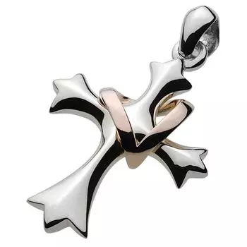 Подвеска-крест в форме сердца fp0204 [Figmart] [Серебряный аксессуар]