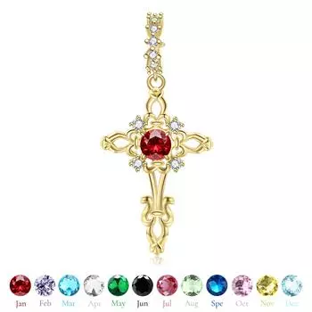 Подвеска-крестик, подлинное серебро 925 пробы, 12 цветов, камни по случаю рождения, бусина для женщин, браслет, изысканные женские украшения, модные бусы, ювелирные изделия своими руками, подарок
